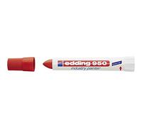 edding 950 Industry Painter - Red - 1 Pen - Round Tip 10 mm - Marker for Writing On Metal, Rocks, Wood - Rough or Wet Surfaces - Permanent, Waterproof