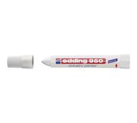 edding 950 industry painter - white - pack of 1 pen - round tip 10 mm - marker for writing on metal, rocks, wood - rough or wet surfaces - permanent, waterproof