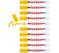 Edding 950 Industry Painter - Yellow - 10 Pens - Round Tip 10 mm - Marker For Writing On Metal, Rocks, Wood - Rough Or Wet