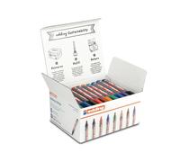 edding 363 whiteboard marker set - multi-coloured - 50 whiteboard pens - chisel tip 1-5 mm - whiteboard pen dry wipe - for whiteboards, flipcharts, magnetic, memo boards - sketchnotes - refillable