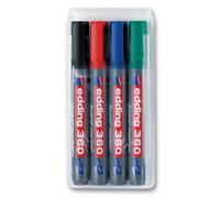 Edding - Bullet Tip Whiteboard Marker Pens - Pack Of 4 Assorted Colours