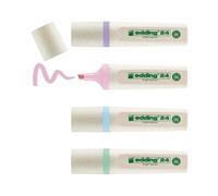 Edding e-24/4S EcoLine Highlighter Pens Eco Friendly Pastel Colours (Pack of 4)