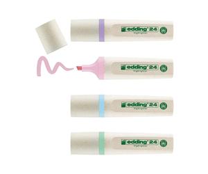 Edding e-24/4S EcoLine Highlighter Pens Eco Friendly Pastel Colours (Pack of 4)