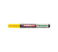 edding 51 EcoLine paint marker - yellow - pack of 10 - round nib 1-2 mm - water-based ink, highly opaque & waterproof - pen for glass, stone, wood, plastic and paper