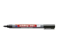 edding 361 whiteboard marker - black - 10 whiteboard pens - round tip 1 mm - whiteboard pen dry wipe - for whiteboards, flipcharts, pinboards, magnetic and memo boards - sketchnotes - refillable