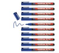 edding 370 - blue - box of 10 - fine bullet nib 1 mm - waterproof, quick-drying - multi-purpose marker, universal pen - for cardboard, plastic, wood, metal, glass, pebbles, canvas
