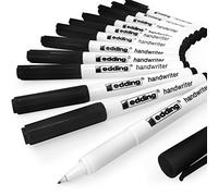 edding handwriter - fineliner - black - 12 pens - round nib 0.6 mm - thin fibre pen for fine, precise writing, underlining, drawing - in the office or home and at school