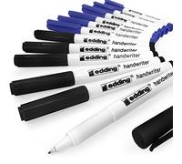 Edding Handwriter Handwriting Pen - Black and Blue Ink - 0.6mm - Mixed Pack of 12