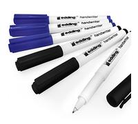Edding Handwriter Handwriting Pen - Black and Blue Ink - 0.6mm - Mixed Pack of 6
