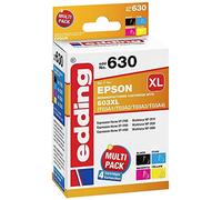 edding Ink Combo Pack Replaces Epson 603XL (T03A1/A2/A3/A4) Compatible Black, Cyan, Magenta, Yellow