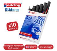 Edding 330 Permanent Chisel Tip Marker Black (Pack of 10) 330-001