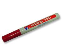 edding 750 Lackmarker - rot - 1 Stift - Rundspitze 2-4 mm - Lackstift zur Markierung und Beschriftung von Metall, Glas, Stein oder Kunststoff - hitzebeständig, permanent, wisch- und wasserfest