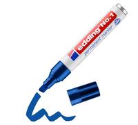 edding No. 1 permanent marker - blue - 1 marker pen - chisel nib 1-5 mm - waterproof, smudge-proof, quick-drying - multi-use marker, pocket-sized - for cardboard, plastic, wood, metal, glass