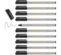 edding 88 - fineliner - black - 10 pens - round nib 0.6 mm - thin fibre pen for fine, precise writing, underlining, drawing - in the office or home and at school