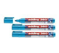Edding Pack of 3 Whiteboard Markers 360 Light Blue 1.5-3 mm