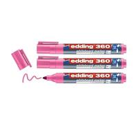 Edding Pack of 3 Whiteboard Markers 360 Pink Round Tip 1.5-3 mm