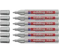 Edding Paint Marker 750 Pack of 6 Silver