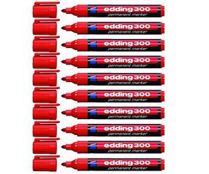 edding Permanent Marker 300 Red 4-300002 Ve=10