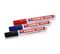 edding Permanent Marker 3000 1.5-3.0 mm Set of 3 SW Red Blue