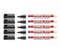 Edding Permanent Marker Black 400-01 (1 mm, Black, 5 Pens)