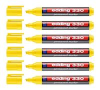 Edding Permanent Markers 330 Yellow Chisel Tip 1-5 mm Pack of 6