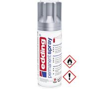 edding 5200 Permanent Spray - Silver Mat - 200 ml - Acrylic Paint for Painting and Decorating Glass, Metal, Wood, Ceramic, Plastic, Canvas - Aerosol Spray, Acrylic Spray, Paint Spray