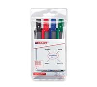 Edding retract 12 marker 4 pc(s) Bullet tip Black, Blue, Green, Red