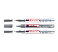edding 780 gloss paint marker - silver - 1 paint marker - extra-fine round nib 0.8 mm - paint pen for glass, pebbles, wood, plastic, paper - waterproof, high coverage