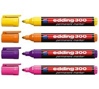 edding 300 permanent marker - yellow - 10 pens - round tip 1.5-3 mm - waterproof, quick-drying, smear-proof pens - for cardboard, plastic, glass, wood, metal and fabric