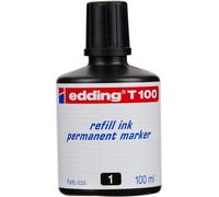 edding T 100 refill ink permanent marker - black - 100 ml - with drop dispenser