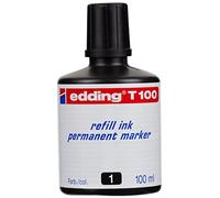 edding T 100 refill ink permanent marker - black - 100 ml - with drop dispenser system, for quick refilling of almost all edding permanent markers
