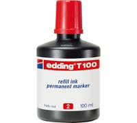 edding T 100 refill ink permanent marker - red - 100 ml - with drop dispenser system, for quick refilling of almost all edding permanent markers