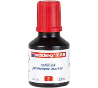 edding T 25 refill ink permanent marker - red - 30 ml - with drop dispensing system, for quick refilling of almost all edding permanent markers