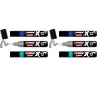 edding X multi marker - ocean color set - 3 acrylic paint pens - chisel nib 2-10 mm - acrylic paint markers for drawing on t-shirts, sneakers, phone-cases and more (Pack of 2)