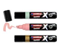 edding X multi marker - pastel color set - 3 acrylic paint pens - chisel nib 2-10 mm - acrylic paint markers for drawing on t-shirts, sneakers, phone-cases and more