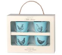 Eddington Vintage Set of 4 Egg Cup Buckets - Hen, Blue