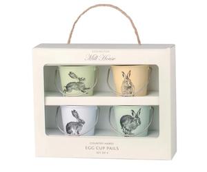 Eddingtons 83032 Vintage Hare Egg Cup Pails, Set of 4, Melamine,Multi