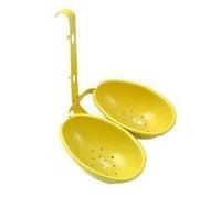 Eddingtons Double Egg Poacher - Perfect Poached Eggs In A Saucepan - Oval, Yellow, Metal, Non-Stick