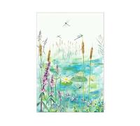 Eddingtons Dragonflies Patterned Organic Cotton Tea Towel/Dish Cloth - Eco-Friendly National Trust Nature Collection Kitchen Linens