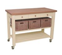 Eddingtons Lambourn 3 Drawer Buttercream Kitchen Trolley