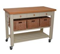 Eddingtons Lambourn 3 Drawer French Grey Kitchen Trolley