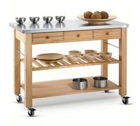 Eddingtons Lambourn 3 Drawer With A Stainless Steel Top Kitchen Trolley