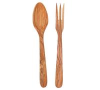 Eddingtons Olive Wood Traditional Salad Set, 30 cm, Brown, 2 x 6 x 30 cm