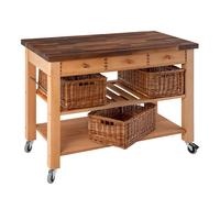 Eddingtons Walnut Block Top Trolley