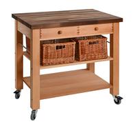 Eddingtons Walnut Walnut Block Top Trolley