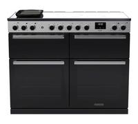 EDDLB110EIGBLKCM Edge Deluxe 110 Induction Hob Range Cooker - Black Glass with Chrome Trim