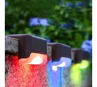 EDDORUNNING 8Pack Solar Deck Lights,Solar Pool Side Lights Waterproof Color Changing Solar Fence Lights,Solar Lights Outdoor for Pool,Fence,Step, Patio,Backyard