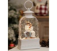 EDDORUNNING Lovers Wedding Couple Snow Globe, Modern Resin Style, 9.9"H, 6H Timer, Valentine's Day Gift