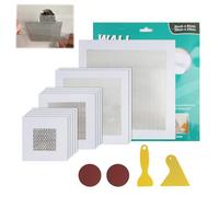 Eddrfy 14PCS Wall Repair Patch Kit, Self-Adhesive Drywall Hole Repair Kit with Scraper and Sandpaper - 2/4/6/8 Inch Plasterboard Patches, Fiberglass Mesh Wall Mending Patch for Broken Walls