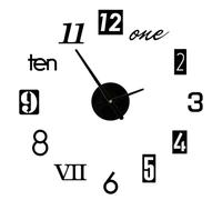 Eddrfy 3D Decorative DIY Wall Clock, Modern Fashion Frameless DIY Large wall Clocks for Living Room Wall, Adjustable Mirror Sticker Metal Big Timepiece for Home, Office, Restaurants Decoration